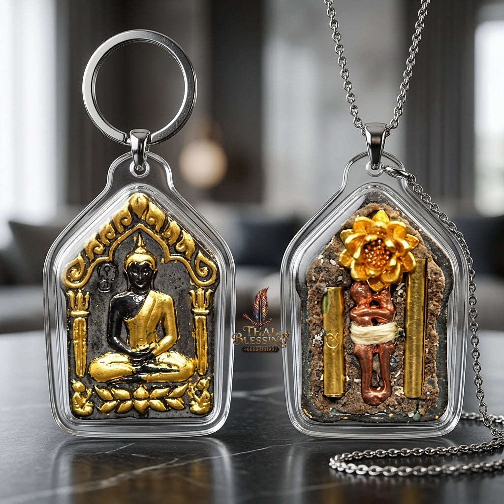 💥 THE RARE NORTHERN LANNA MINIATURE MASTERPIECE OF DIVINE GOLD-FOILED BRONZE & PHRAI SPIRIT ALLURE: THE KHRU BA NA SAMNAKSONG DOI I HUI KHUNPHAEN PHRAI MAE BUA THONG (SAMLIT & GOLD-FOILED MINI EDITION)! Thai Blessing Co By RURUECHA