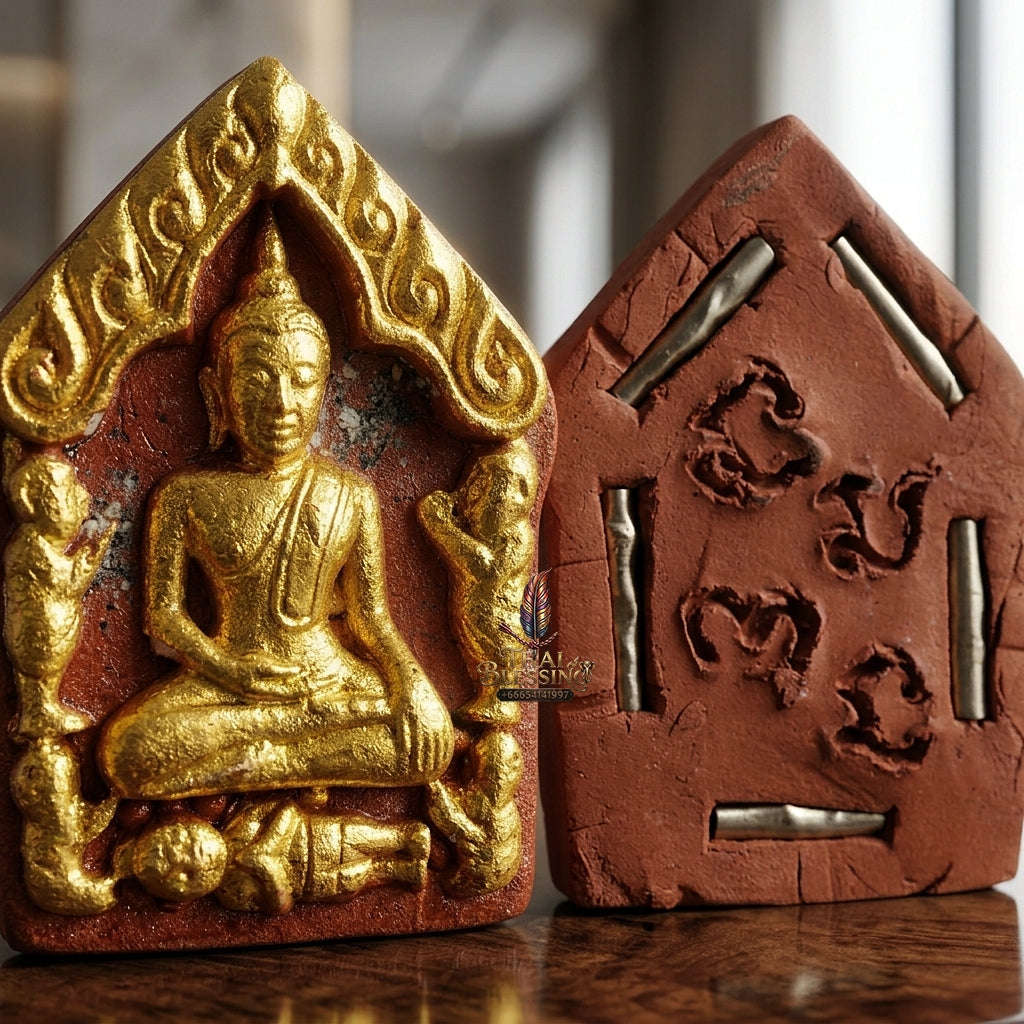💥 THE RARE PHATTHALUNG SOUTHERN MASTERPIECE OF DIVINE PHRAI-MOTHER SEDUCTION & GOLD-BRUSHED CHARM: THE LUANG PHO DIT WAT KHAO I KUAN KHUNPHAEN PHRAI MAE NUEA HOM (CHARM HERB & PARTIAL GOLD-PAINTED EDITION, BE 2558)! Thai Blessing Co By RURUECHA