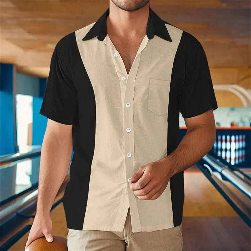 ✨ The Retro White-Dot Masterpiece: Premium Men's Casual Short-Sleeve Shirt – High-Definition Polka Dot Digital Print, Ultra-Breathable Lightweight Fabric, and Sophisticated Vintage Holiday Silhouette