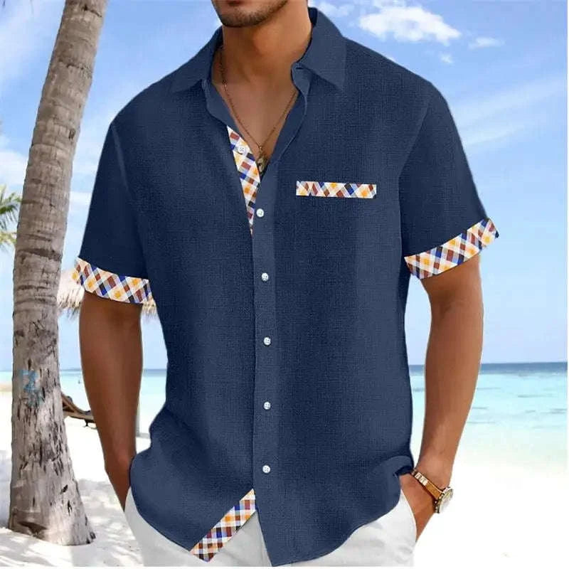 ✨ The Retro White-Dot Masterpiece: Premium Men's Casual Short-Sleeve Shirt – High-Definition Polka Dot Digital Print, Ultra-Breathable Lightweight Fabric, and Sophisticated Vintage Holiday Silhouette
