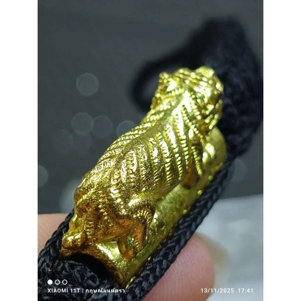 🐯 The Roar of Dominance: Takrut "Big Single Tiger" Wristband (Year 2016) - Luang Phor Pern, Wat Bang Phra