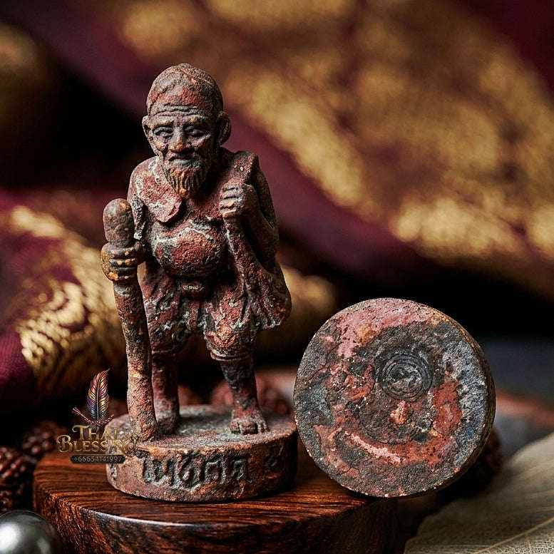 💥 THE ROUGH-COPPER MASTERPIECE OF RAW WEALTH & INDESTRUCTIBLE TREASURY: THE LUANG PHO FU WAI KRU 53 CHU CHOK!  Sacred "Chu Chok – Wai Kru BE 2553 Edition Thai Blessing Co By RURUECHA