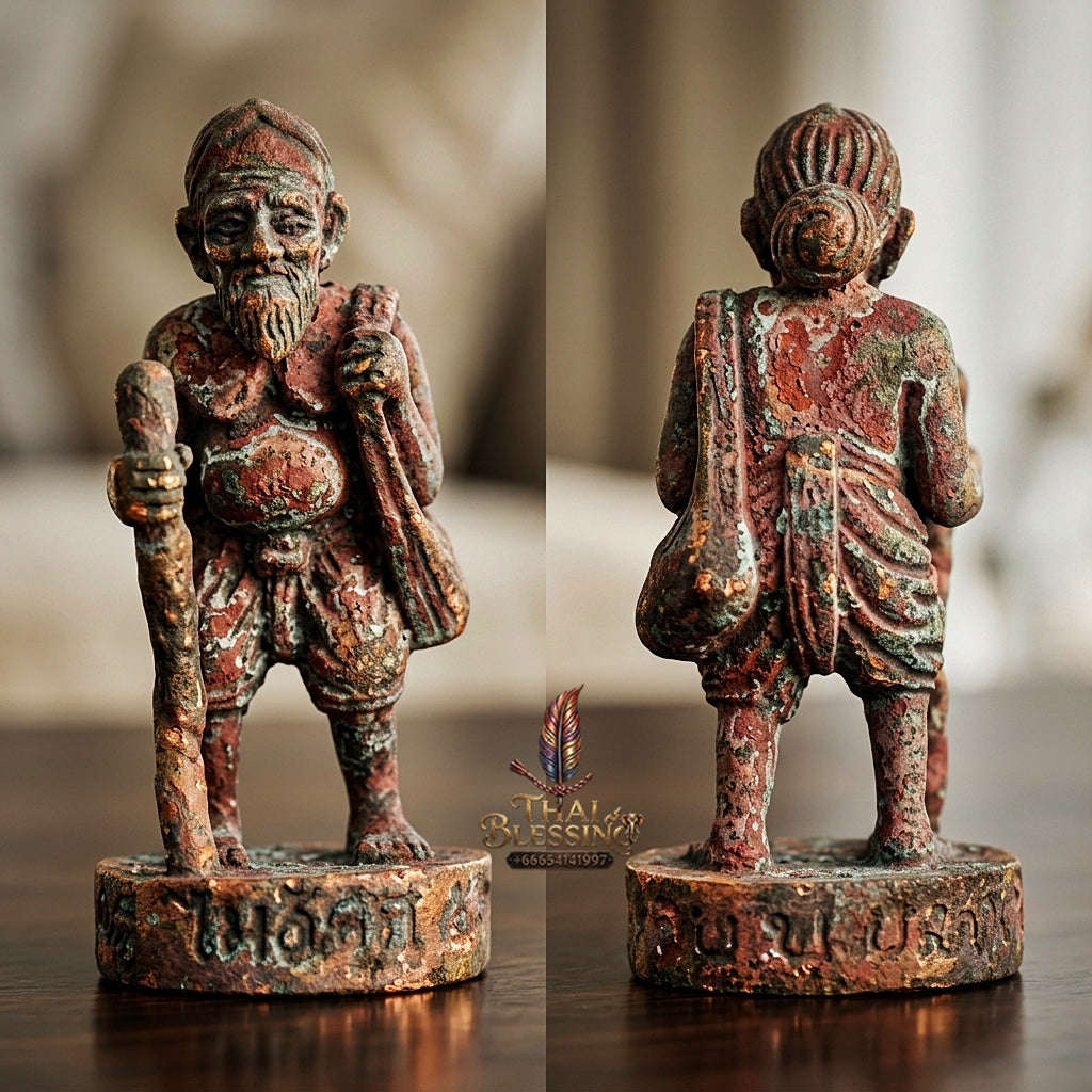 💥 THE ROUGH-COPPER MASTERPIECE OF RAW WEALTH & INDESTRUCTIBLE TREASURY: THE LUANG PHO FU WAI KRU 53 CHU CHOK!  Sacred "Chu Chok – Wai Kru BE 2553 Edition Thai Blessing Co By RURUECHA