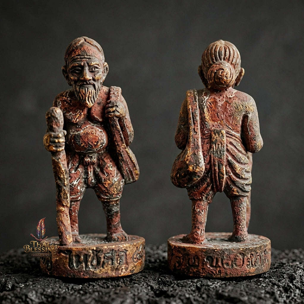 💥 THE ROUGH-COPPER MASTERPIECE OF RAW WEALTH & INDESTRUCTIBLE TREASURY: THE LUANG PHO FU WAI KRU 53 CHU CHOK!  Sacred "Chu Chok – Wai Kru BE 2553 Edition Thai Blessing Co By RURUECHA