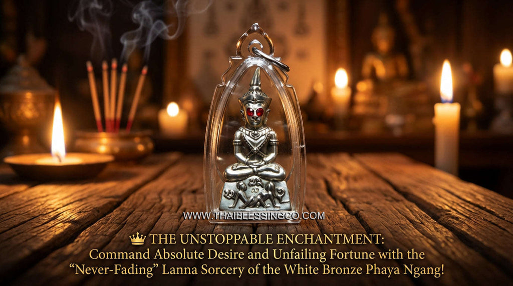 ✨ The Royal Lanna Phaya Ngang Pathamang Lokee: Authentic Arjan Nan Sit "Polished White Bronze" Edition for Absolute Seduction, Infinite Wealth, and Unfailing Spiritual Command