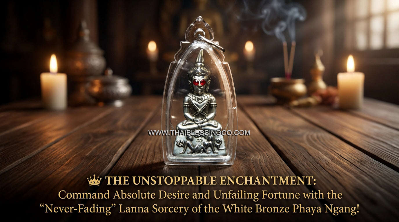 ✨ The Royal Lanna Phaya Ngang Pathamang Lokee: Authentic Arjan Nan Sit "Polished White Bronze" Edition for Absolute Seduction, Infinite Wealth, and Unfailing Spiritual Command