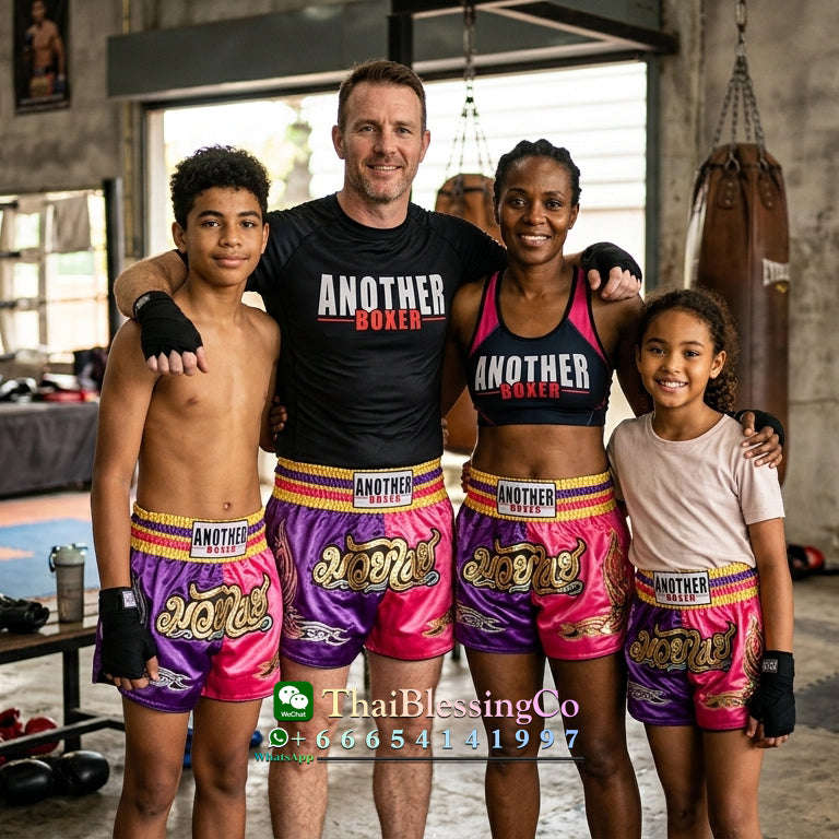 🥊 The Royal Striker: Authentic High-Quality Thailand Muay Thai Shorts – Premium Heavyweight Satin Boxing Trunks, Handcrafted Professional Grade for Adults and Kids, Stylish Performance Combat Wear Blue and black Muay Thai shorts (Pink and purple )