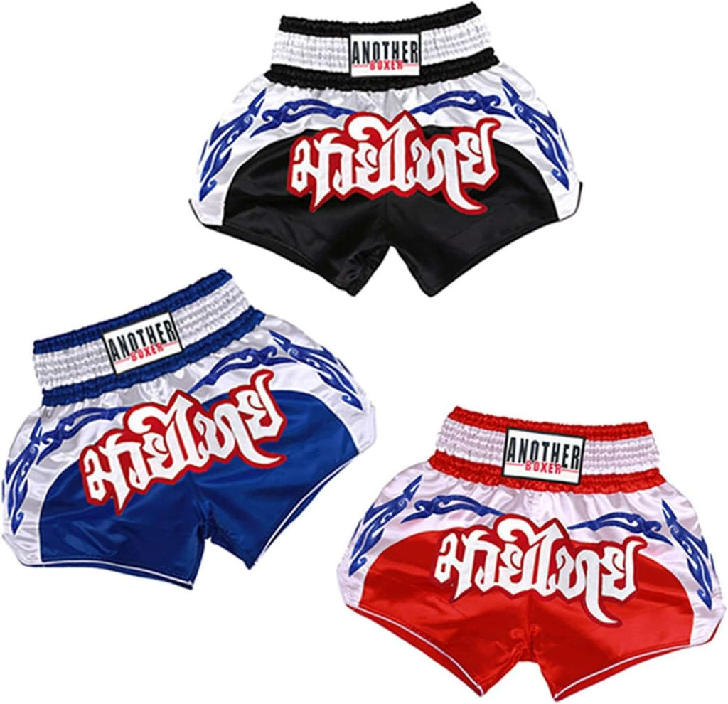 🥊 The Royal Striker: Authentic High-Quality Thailand Muay Thai Shorts – Premium Heavyweight Satin Boxing Trunks, Handcrafted Professional Grade for Adults and Kids, Stylish Performance Combat Wear Blue and black Muay Thai shorts