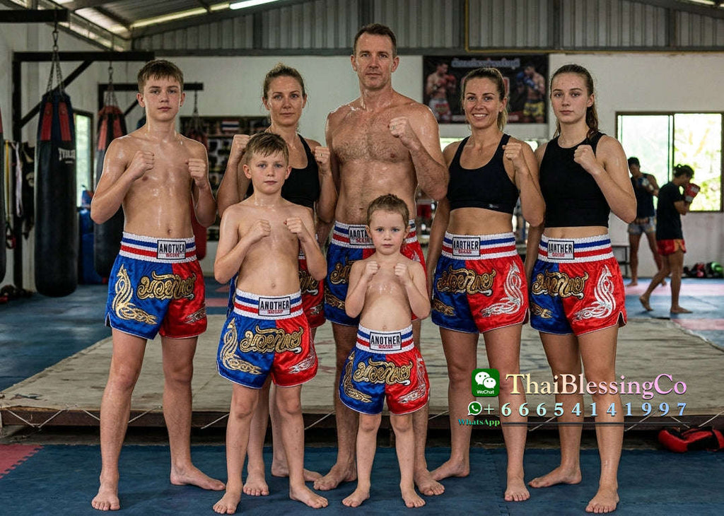 🥊 The Royal Striker: Authentic High-Quality Thailand Muay Thai Shorts – Premium Heavyweight Satin Boxing Trunks, Handcrafted Professional Grade for Adults and Kids, Stylish Performance Combat Wear Blue and black Muay Thai shorts