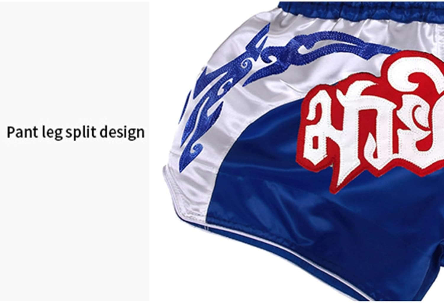 🥊 The Royal Striker: Authentic High-Quality Thailand Muay Thai Shorts – Premium Heavyweight Satin Boxing Trunks, Handcrafted Professional Grade for Adults and Kids, Stylish Performance Combat Wear Blue and black Muay Thai shorts
