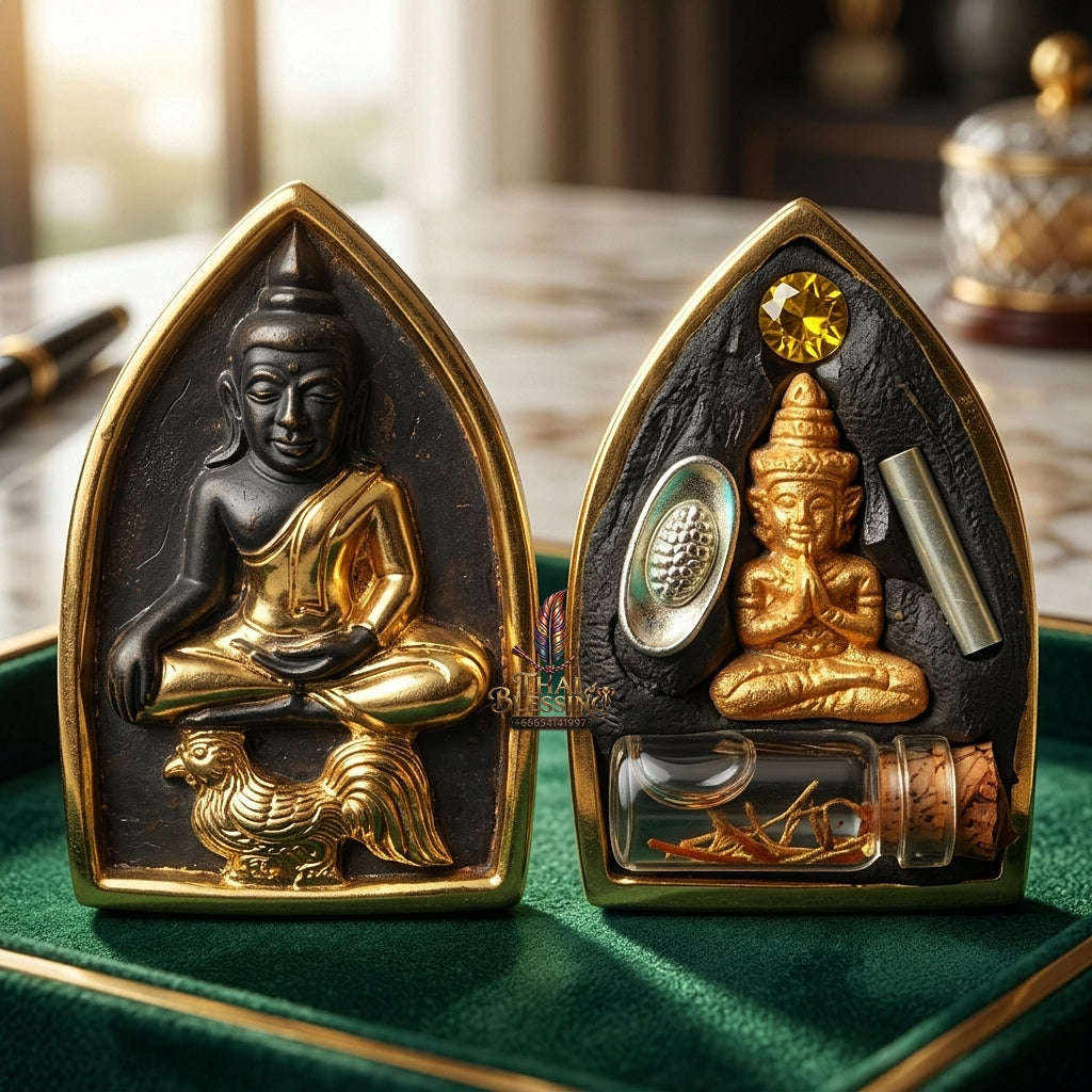 💥 THE SACRED BRONZE BOWL MASTERPIECE OF PARTIAL-GOLD SOVEREIGN ATTRACTION: THE KHRU BA BAENG MAHA HLONG SUD RAK SAEN SANEHA (KHAN LOM HIN EDITION)!  Sacred "Khun Phaen Maha Hlong Thai Blessing Co By RURUECHA