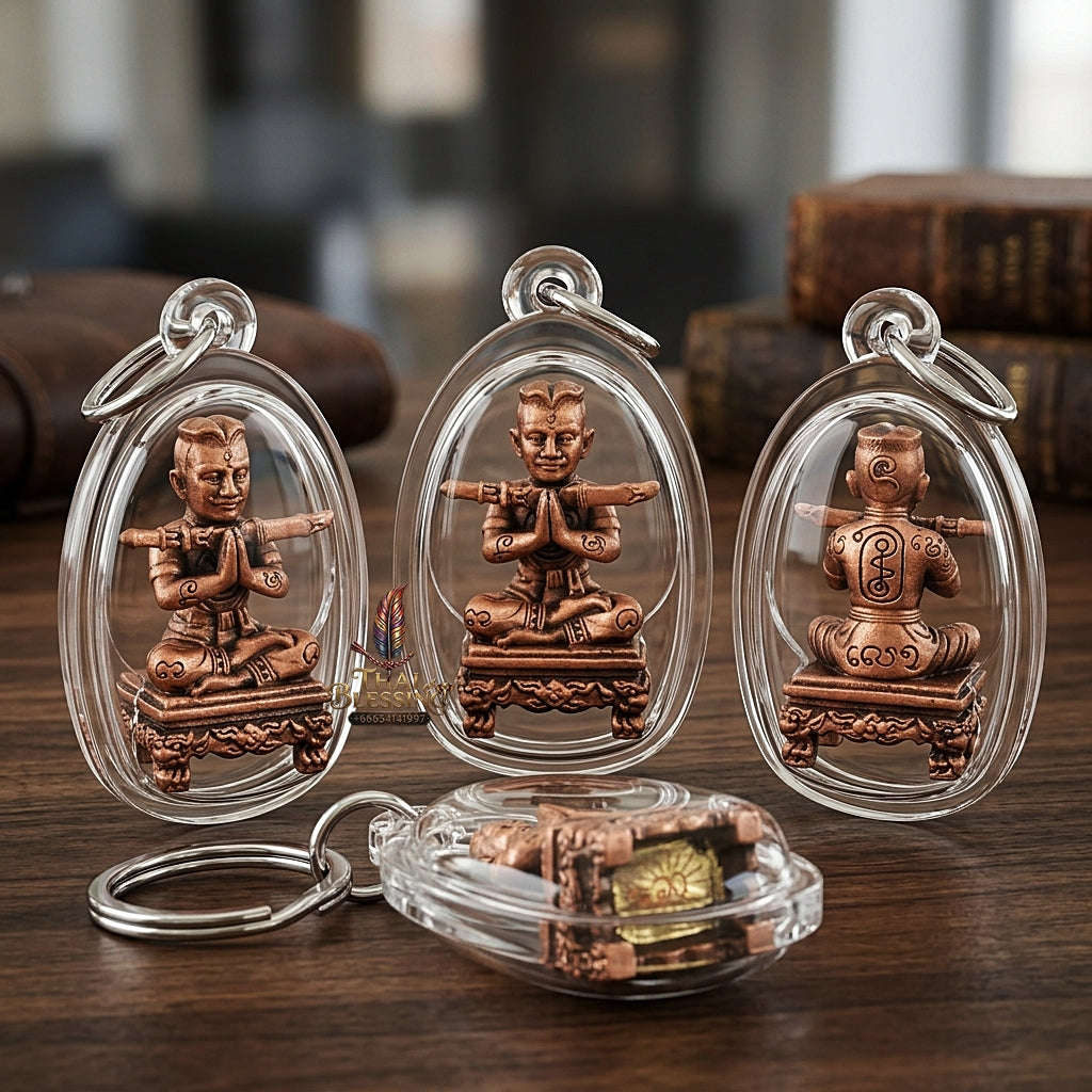 💥 THE SATIN-FINISH BRASS MASTERPIECE OF ANTIQUE SOVEREIGNTY: THE ACHAN SUBIN THONG THIP ROM SATIN KHUN PHAEN!  Sacred "Khun Phaen Mon Saneh Na Na Thong (Antique Satin-Finish Khun Phaen) Thai Blessing Co By RURUECHA