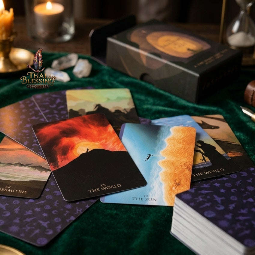✨ "The Shadows We Cast" Star Seeker Tarot Deck in Rigid Box: Atmospheric & Mystical 79-Card Set for Intuitive Readings Thai Blessing Co By RURUECHA