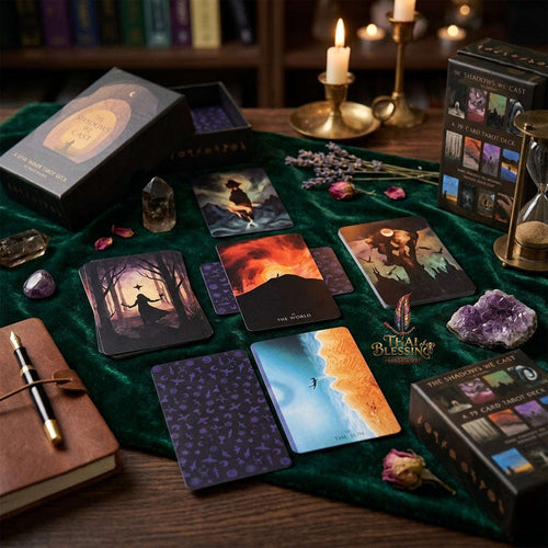 ✨ "The Shadows We Cast" Star Seeker Tarot Deck in Rigid Box: Atmospheric & Mystical 79-Card Set for Intuitive Readings Thai Blessing Co By RURUECHA