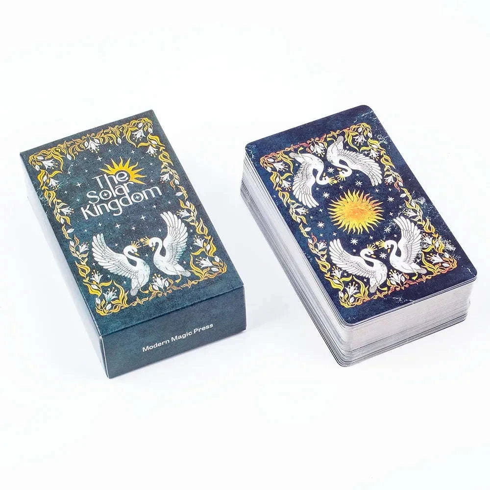 The Solar Kingdom Tarot Deck – 78 Cards + 8 Special Sun and Moon Cards, English Visions Divination Edition for Board and Party Games (10.4x6.1 cm)