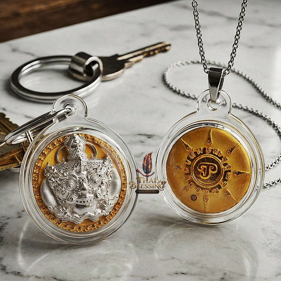 💥 THE SOVEREIGN 2K DUAL-TONE BUTTON OF SUPREME RAHU ECLIPSE & PROTECTION: THE PICHAI SOMBAT!  Sacred "Met Kradum Phra Rahu Phichai Sombat Thai Blessing Co By RURUECHA