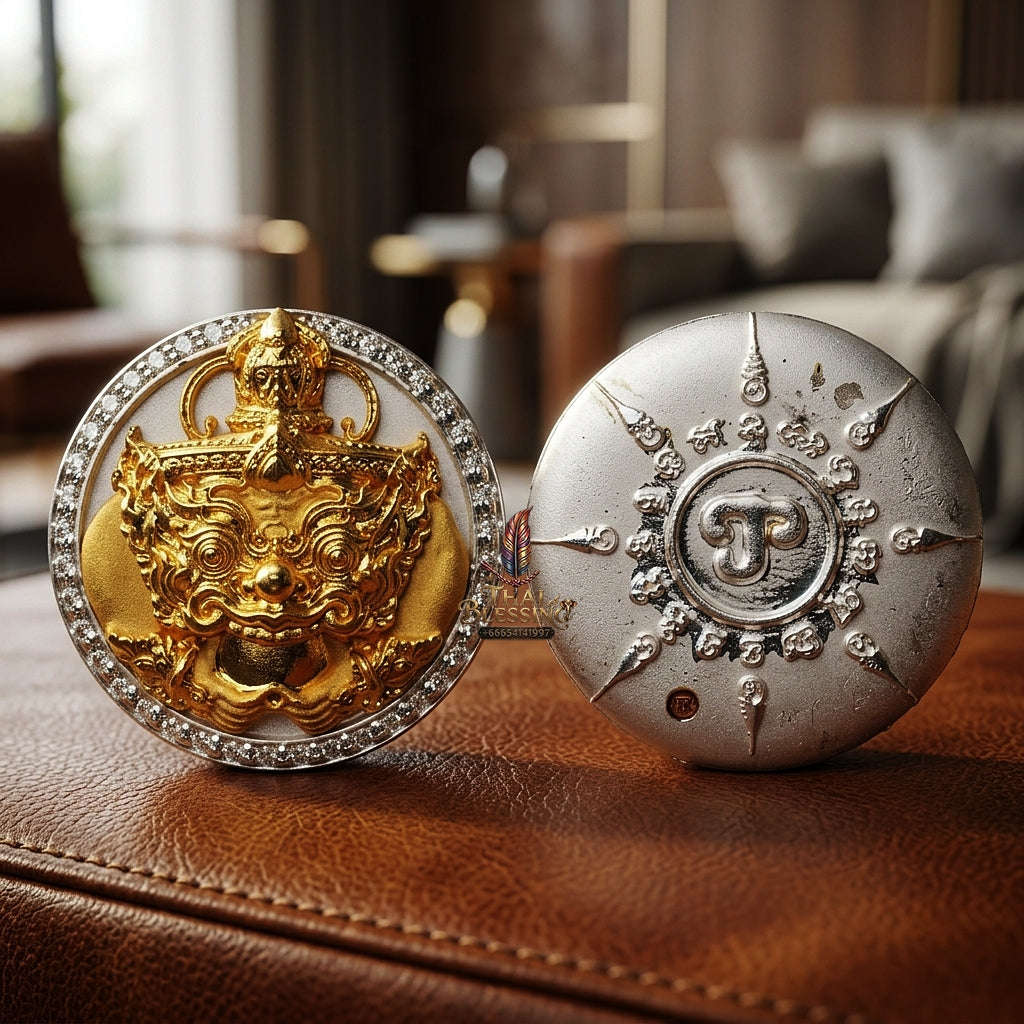 💥 THE SOVEREIGN 2K DUAL-TONE BUTTON OF SUPREME RAHU ECLIPSE & PROTECTION: THE PICHAI SOMBAT!  Sacred "Met Kradum Phra Rahu Phichai Sombat Thai Blessing Co By RURUECHA