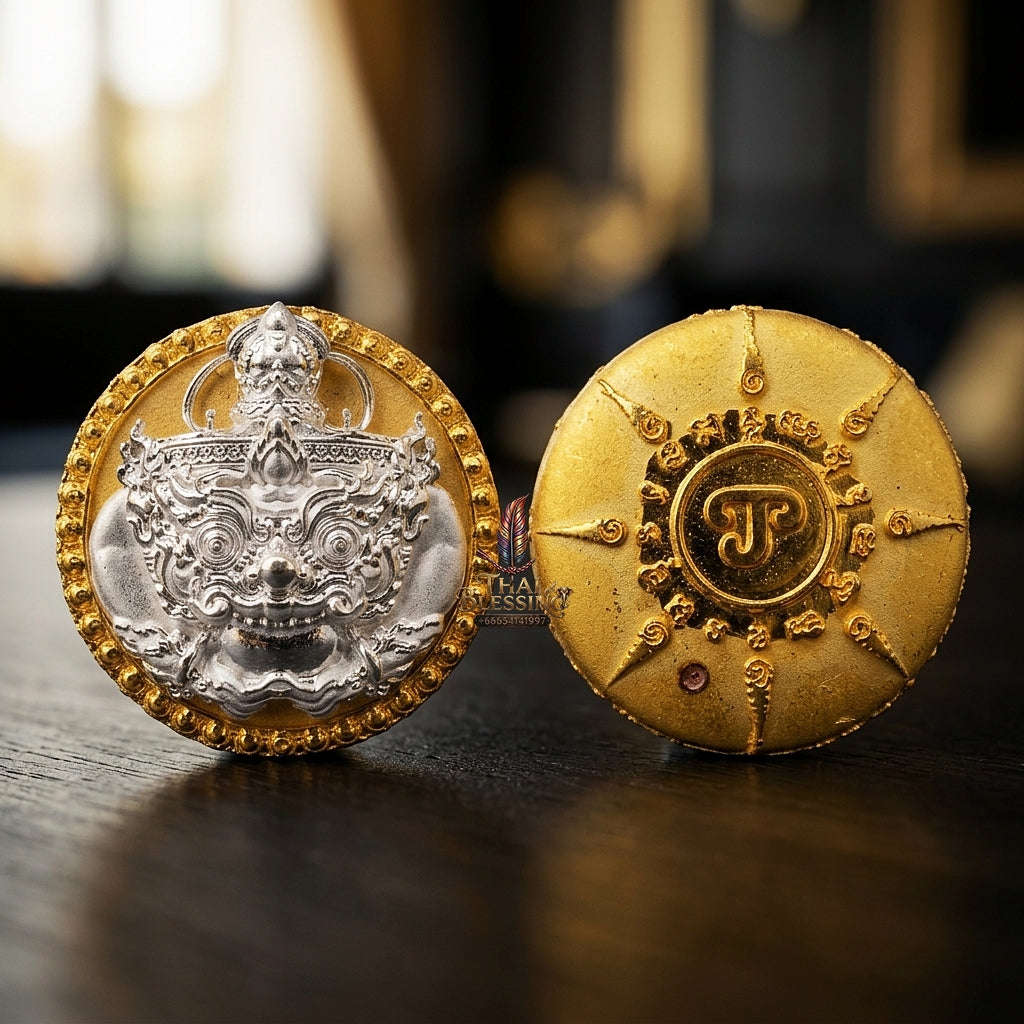 💥 THE SOVEREIGN 2K DUAL-TONE BUTTON OF SUPREME RAHU ECLIPSE & PROTECTION: THE PICHAI SOMBAT!  Sacred "Met Kradum Phra Rahu Phichai Sombat Thai Blessing Co By RURUECHA
