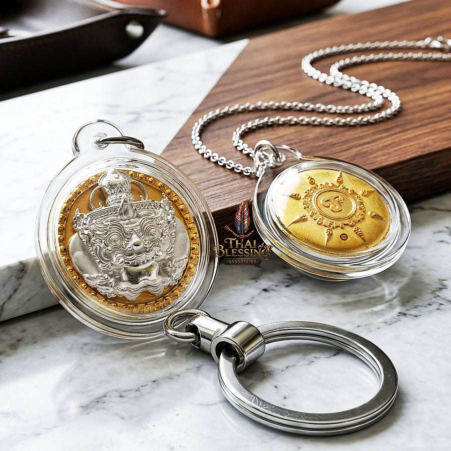 💥 THE SOVEREIGN 2K DUAL-TONE BUTTON OF SUPREME RAHU ECLIPSE & PROTECTION: THE PICHAI SOMBAT!  Sacred "Met Kradum Phra Rahu Phichai Sombat Thai Blessing Co By RURUECHA