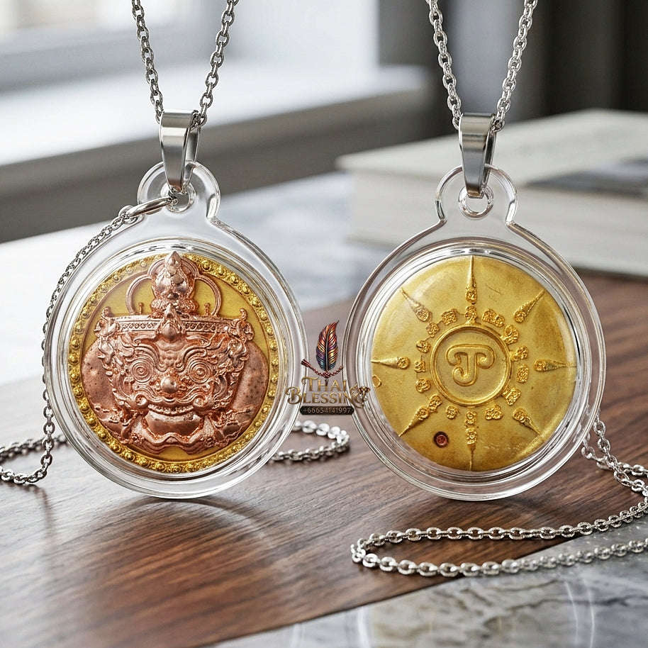 💥 THE SOVEREIGN 2K DUAL-TONE BUTTON OF SUPREME RAHU ECLIPSE & VICTORY: THE PICHAI SOMBAT!  Sacred "Met Kradum Phra Rahu Phichai Sombat Thai Blessing Co By RURUECHA
