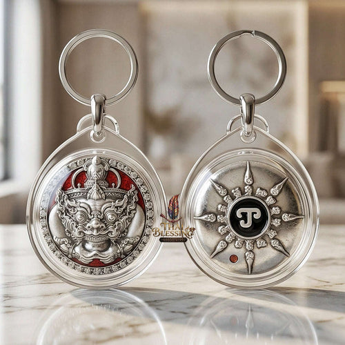 💥 THE SOVEREIGN ENAMELED SILVER BUTTON OF SUPREME RAHU ECLIPSE & PROTECTION: THE PICHAI SOMBAT!  Sacred "Met Kradum Phra Rahu Phichai Sombat Thai Blessing Co By RURUECHA
