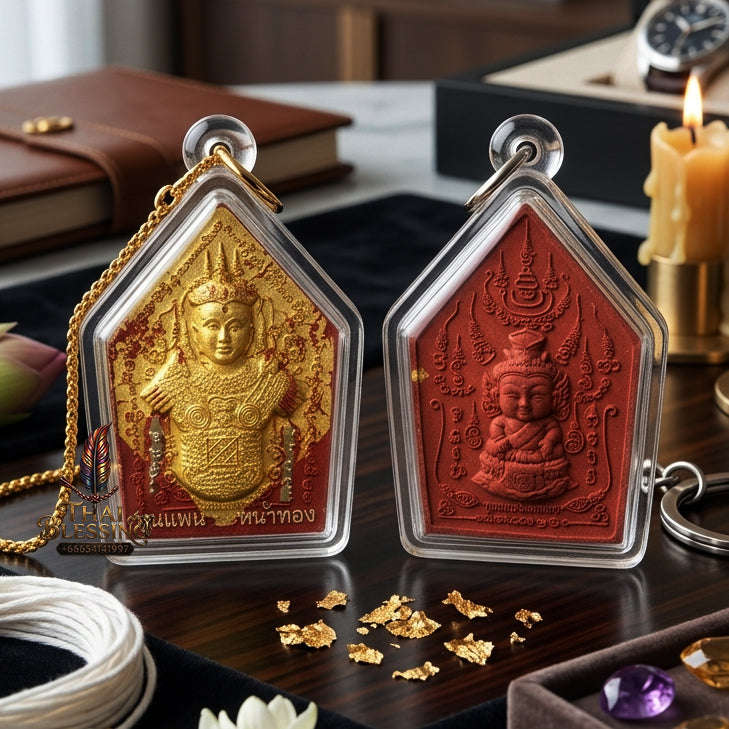 ✨ [The Sovereign of Absolute Erotic Command & Irresistible Social Magnetism: The 2026 "Grand-Master" Sovereign Edition] Sacred "Khun Phaen Na Na Thong (The Sovereign Golden-Faced Enchanter)" – Special "Red-Chicken Herb & Double-Takrut" Thai