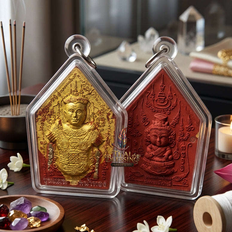 ✨ [The Sovereign of Absolute Erotic Command & Irresistible Social Magnetism: The 2026 "Grand-Master" Sovereign Edition] Sacred "Khun Phaen Na Na Thong (The Sovereign Golden-Faced Enchanter)" – Special "Red-Chicken Herb & Double-Takrut" Thai
