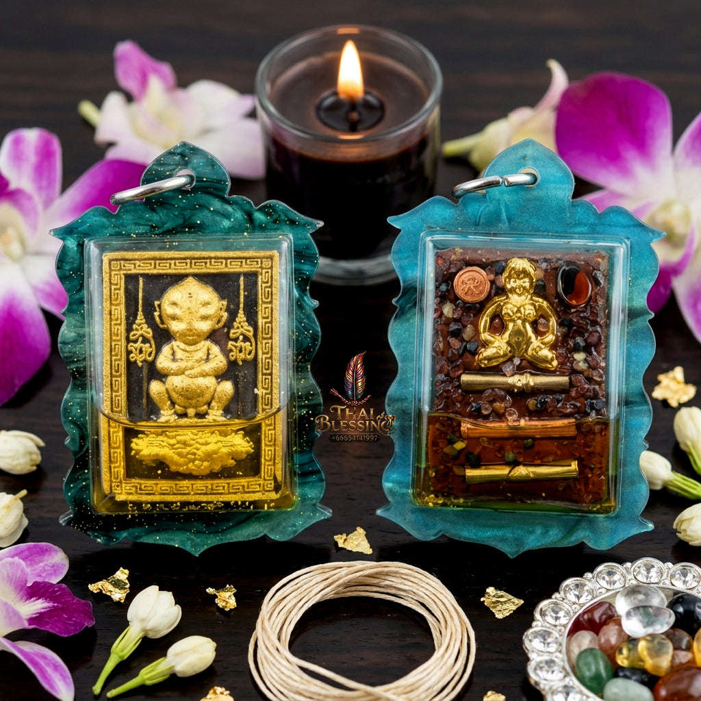 ✨ [The Sovereign of Alchemical Abundance: The 2026 Master-Edition] Sacred "Si Hu Ha Ta" (The Four-Eared, Five-Eyed Alchemist) – Special "Black Nilakan" Powder Matrix – Enhanced with "Wealth-Manifesting" Gemstones and Prosperity Takrut Thai