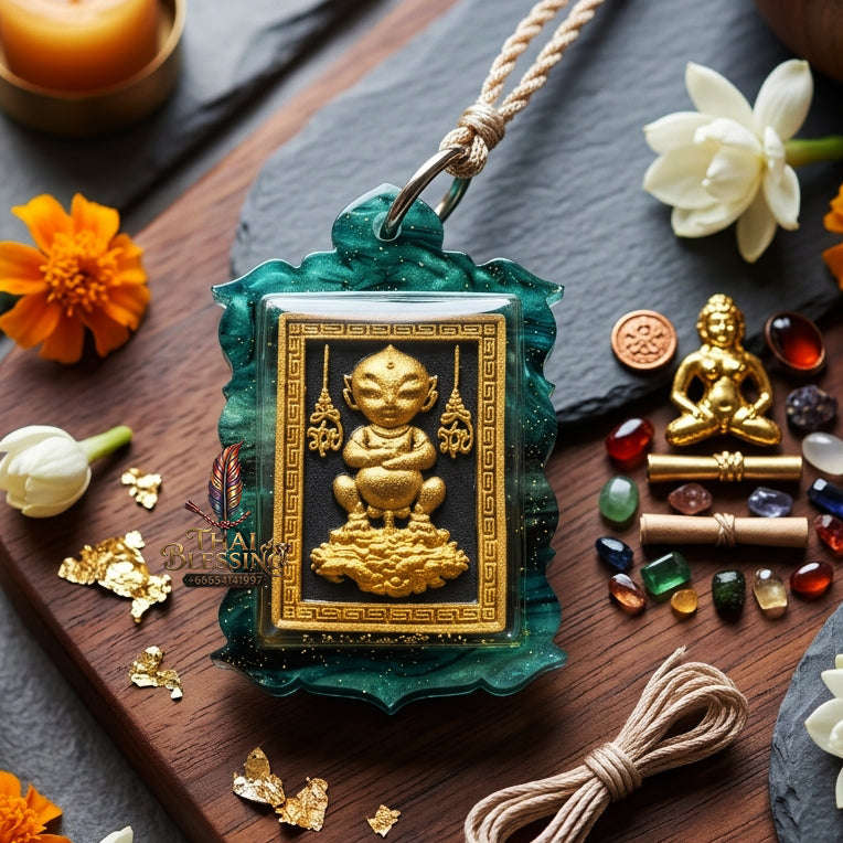 ✨ [The Sovereign of Alchemical Abundance: The 2026 Master-Edition] Sacred "Si Hu Ha Ta" (The Four-Eared, Five-Eyed Alchemist) – Special "Black Nilakan" Powder Matrix – Enhanced with "Wealth-Manifesting" Gemstones and Prosperity Takrut Thai