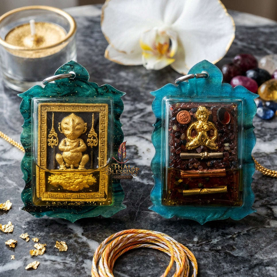 ✨ [The Sovereign of Alchemical Abundance: The 2026 Master-Edition] Sacred "Si Hu Ha Ta" (The Four-Eared, Five-Eyed Alchemist) – Special "Black Nilakan" Powder Matrix – Enhanced with "Wealth-Manifesting" Gemstones and Prosperity Takrut Thai