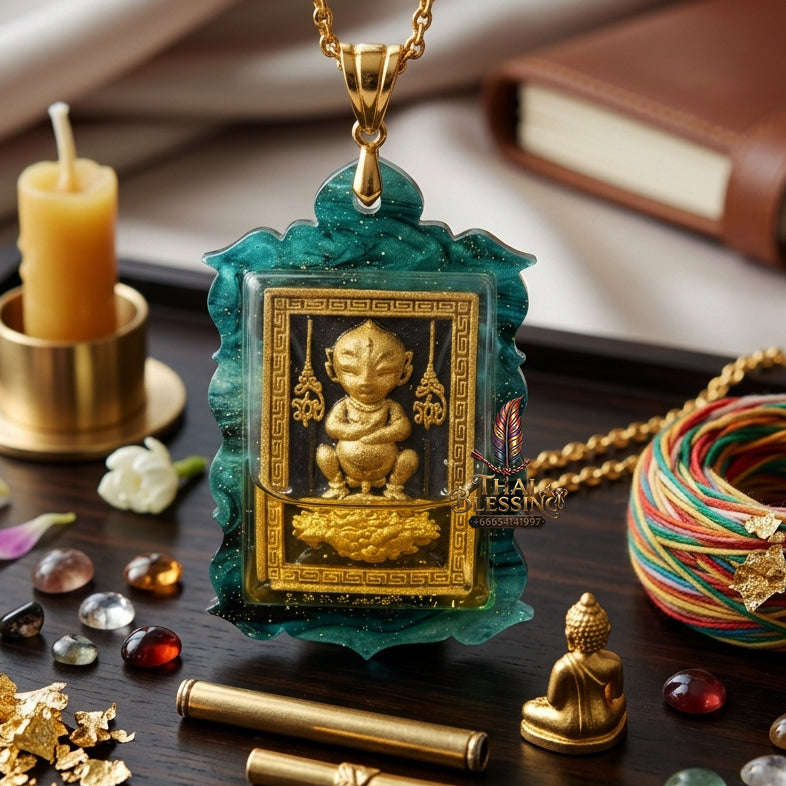 ✨ [The Sovereign of Alchemical Abundance: The 2026 Master-Edition] Sacred "Si Hu Ha Ta" (The Four-Eared, Five-Eyed Alchemist) – Special "Black Nilakan" Powder Matrix – Enhanced with "Wealth-Manifesting" Gemstones and Prosperity Takrut Thai