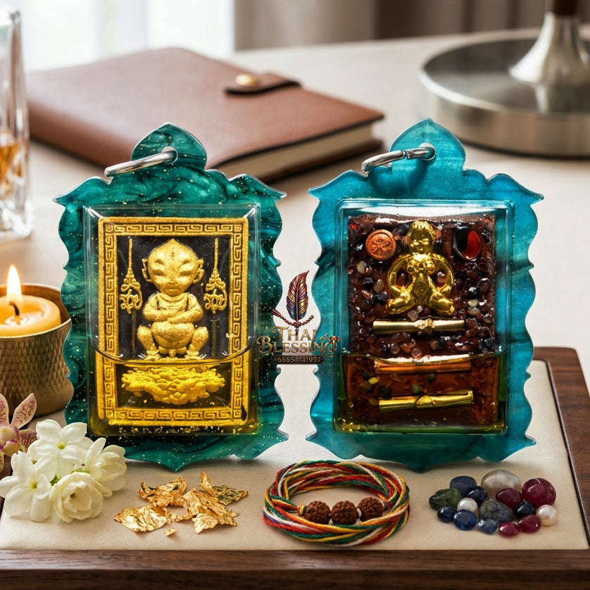 ✨ [The Sovereign of Alchemical Abundance: The 2026 Master-Edition] Sacred "Si Hu Ha Ta" (The Four-Eared, Five-Eyed Alchemist) – Special "Black Nilakan" Powder Matrix – Enhanced with "Wealth-Manifesting" Gemstones and Prosperity Takrut Thai