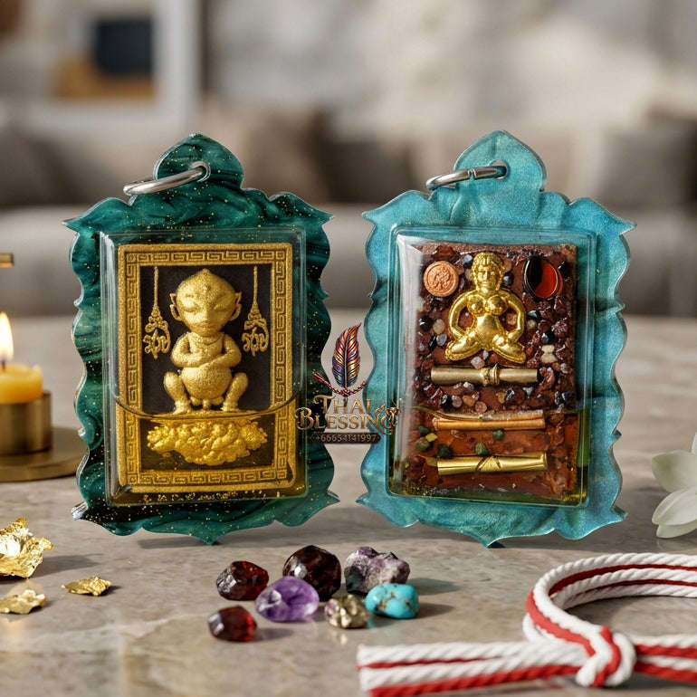 ✨ [The Sovereign of Alchemical Abundance: The 2026 Master-Edition] Sacred "Si Hu Ha Ta" (The Four-Eared, Five-Eyed Alchemist) – Special "Black Nilakan" Powder Matrix – Enhanced with "Wealth-Manifesting" Gemstones and Prosperity Takrut Thai