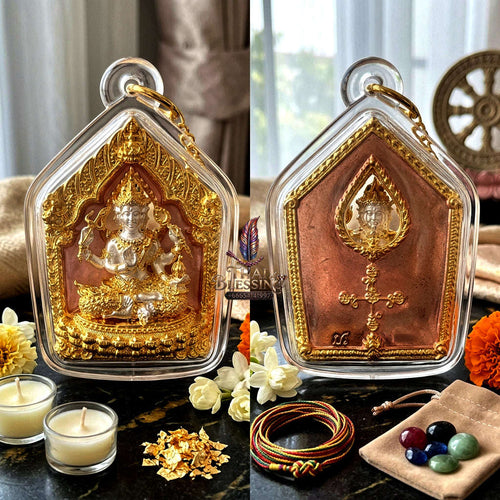 ✨ [The Sovereign of Celestial Creation: The 2026 Master-Edition] Sacred "Phra Phrom Erawan" (The Brahma of the Four Directions) – Miniature Loyl-Ong (Statue-Style) – Special "3K Finish" (Tri-Tone Gold/Silver/Bronze) on Sacred Bronze