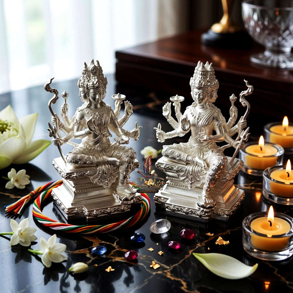 ✨ [The Sovereign of Celestial Dominance: The 2024 Master-Edition] Sacred "Phra Phrom Nuea Duang" (The Brahma Above Destiny) – Miniature Loyl-Ong (Statue-Style) – "Jao Sua Yaowarat" (Yaowarat Millionaire) Special Edition Thai Blessing Co By