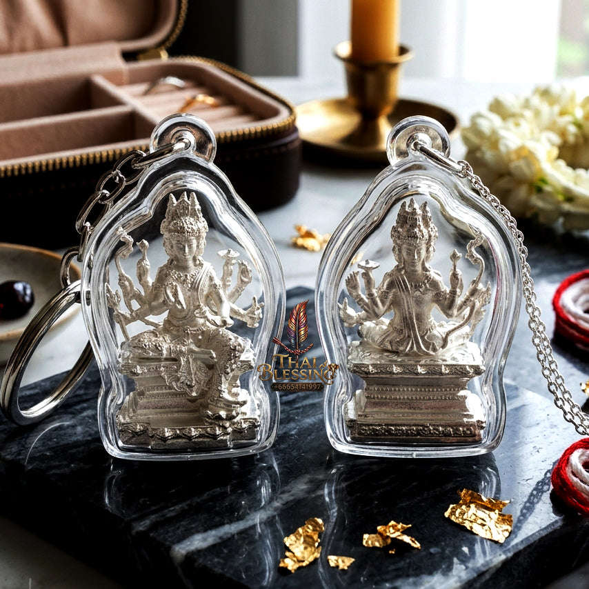 ✨ [The Sovereign of Celestial Dominance: The 2024 Master-Edition] Sacred "Phra Phrom Nuea Duang" (The Brahma Above Destiny) – Miniature Loyl-Ong (Statue-Style) – "Jao Sua Yaowarat" (Yaowarat Millionaire) Special Edition Thai Blessing Co By