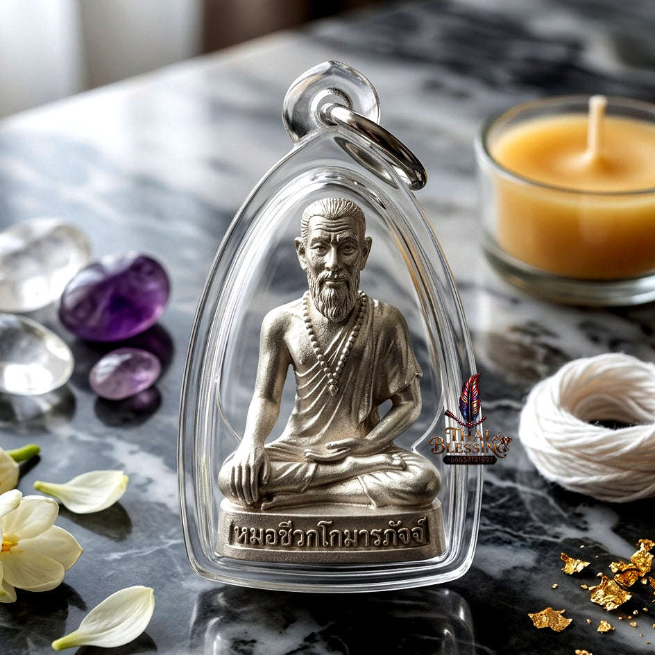 ✨ [The Sovereign of Celestial Healing: The 2010 Master-Edition] Sacred "Mo Chiwok Komaraphat" (The Physician to the Buddha) – Special "Silver Sand-Blast Finish" (Frosted Lustre) on Sacred Bronze (Samrit) – "Duang Maha Sethi" (Great Wealth &