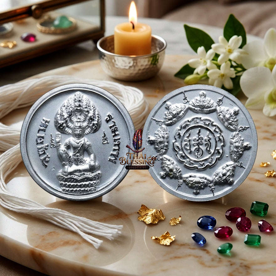 ✨ [The Sovereign of Celestial Radiance: The Master-Edition] Sacred "Rian Phra Suriyan-Chantra" (The Sun and Moon Convergence) – Thao Jatukam Rammathep – Special "Silver-Plated" Thai Blessing Co By RURUECHA