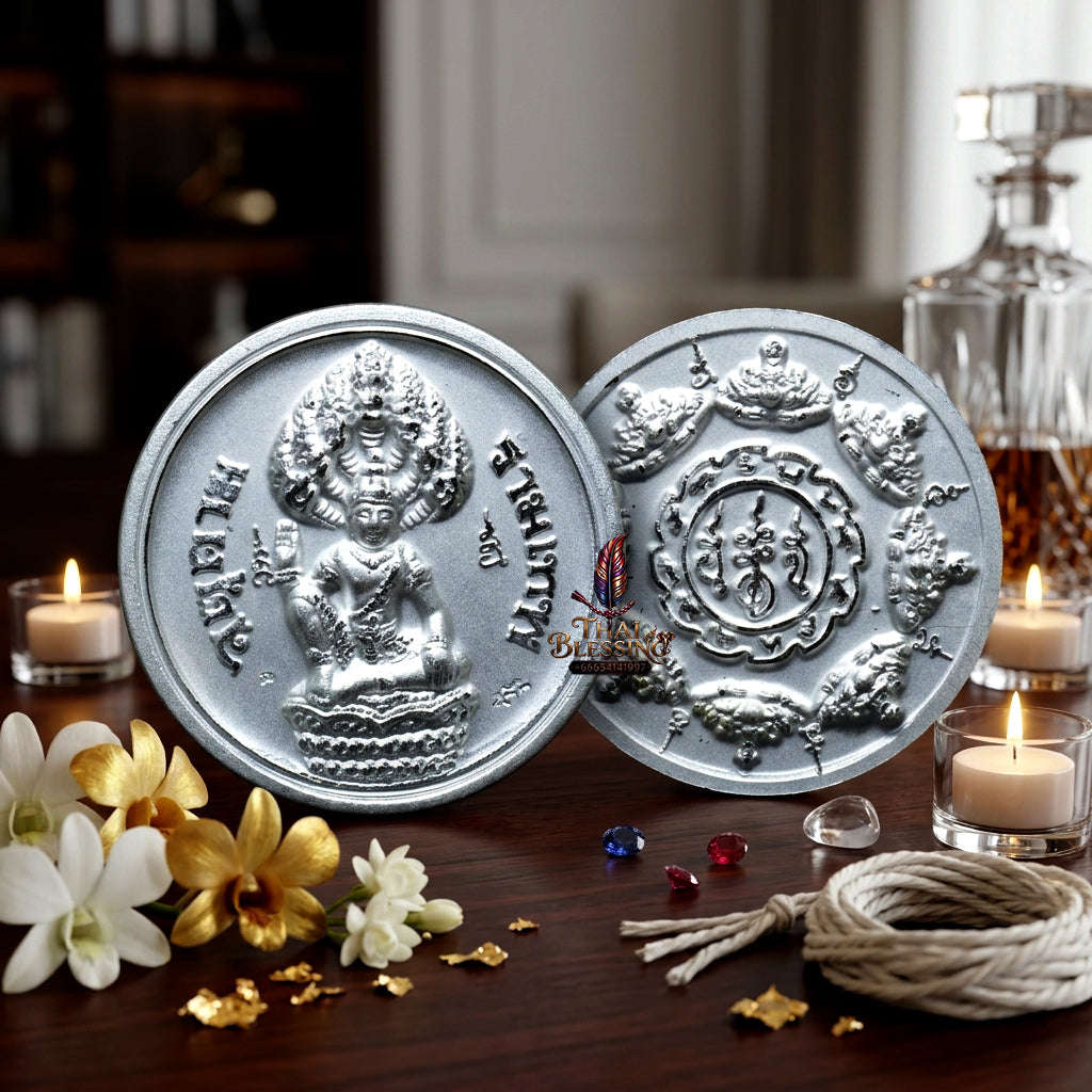 ✨ [The Sovereign of Celestial Radiance: The Master-Edition] Sacred "Rian Phra Suriyan-Chantra" (The Sun and Moon Convergence) – Thao Jatukam Rammathep – Special "Silver-Plated" Thai Blessing Co By RURUECHA