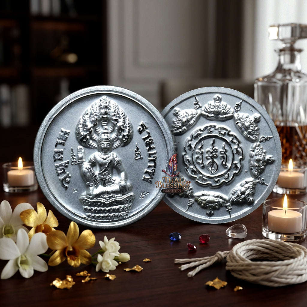 ✨ [The Sovereign of Celestial Radiance: The Master-Edition] Sacred "Rian Phra Suriyan-Chantra" (The Sun and Moon Convergence) – Thao Jatukam Rammathep – Special "Silver-Plated" Thai Blessing Co By RURUECHA