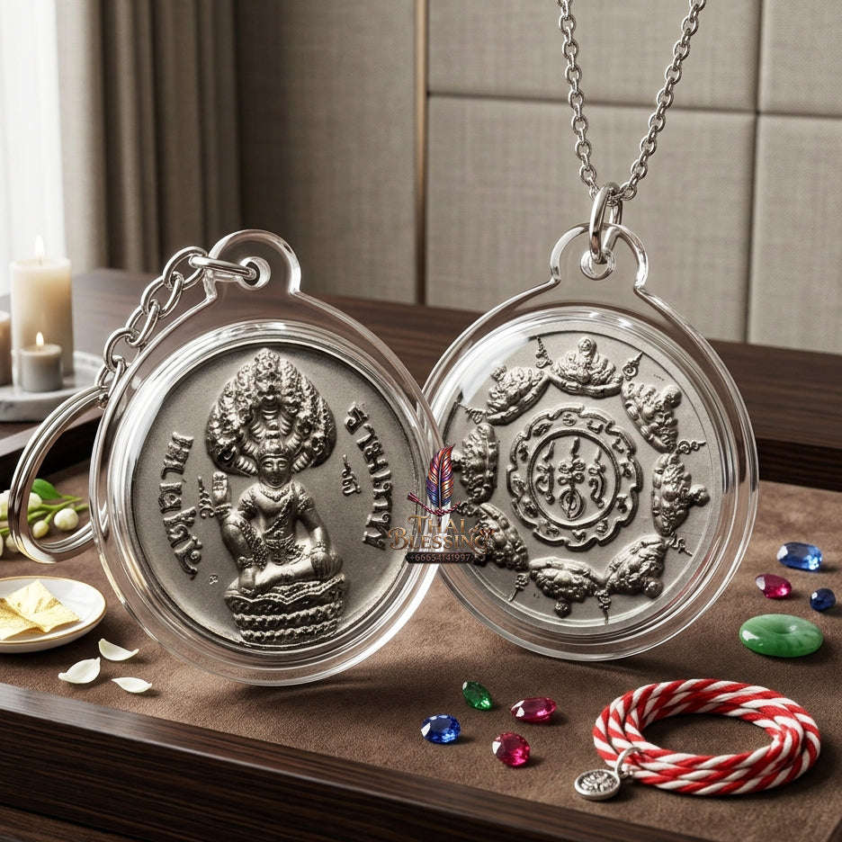 ✨ [The Sovereign of Celestial Radiance: The Master-Edition] Sacred "Rian Phra Suriyan-Chantra" (The Sun and Moon Convergence) – Thao Jatukam Rammathep – Special "Silver-Plated" Thai Blessing Co By RURUECHA