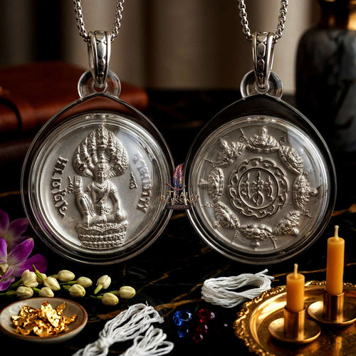 ✨ [The Sovereign of Celestial Radiance: The Master-Edition] Sacred "Rian Phra Suriyan-Chantra" (The Sun and Moon Convergence) – Thao Jatukam Rammathep – Special "Silver-Plated" Thai Blessing Co By RURUECHA