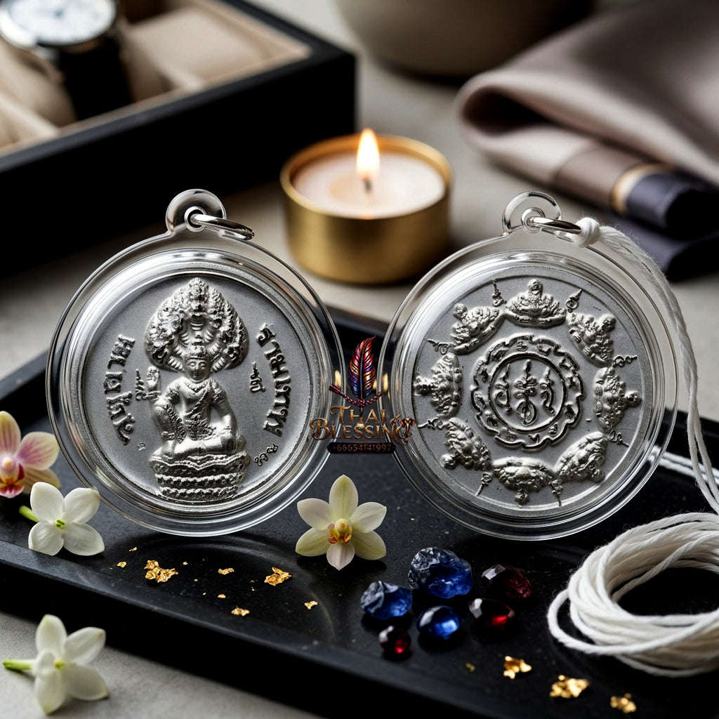 ✨ [The Sovereign of Celestial Radiance: The Master-Edition] Sacred "Rian Phra Suriyan-Chantra" (The Sun and Moon Convergence) – Thao Jatukam Rammathep – Special "Silver-Plated" Thai Blessing Co By RURUECHA