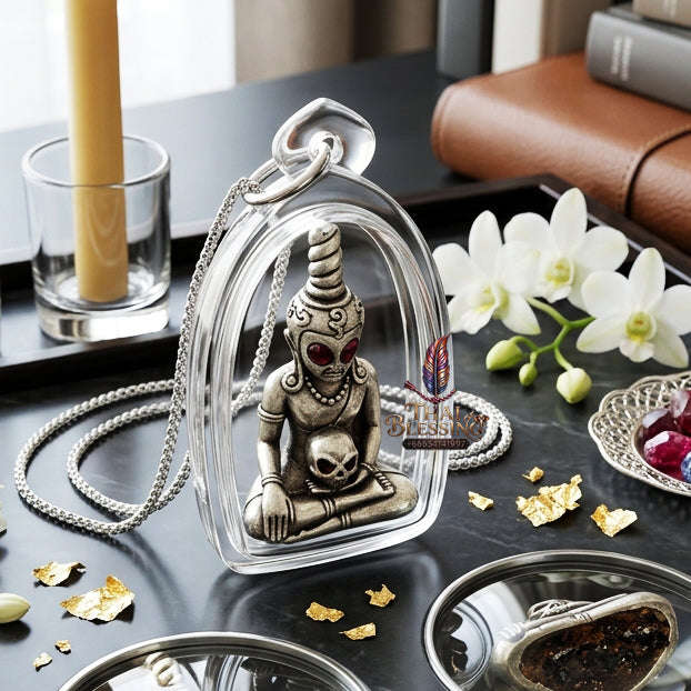 ✨ [The Sovereign of Charismatic Dominion: The 2022 Master-Edition] Sacred "Phaya Ngang Maha Mon" (The Great Spell Ngang) – Special "Satin-Finish Silver" (Chanuan Athan) Thai Blessing Co By RURUECHA