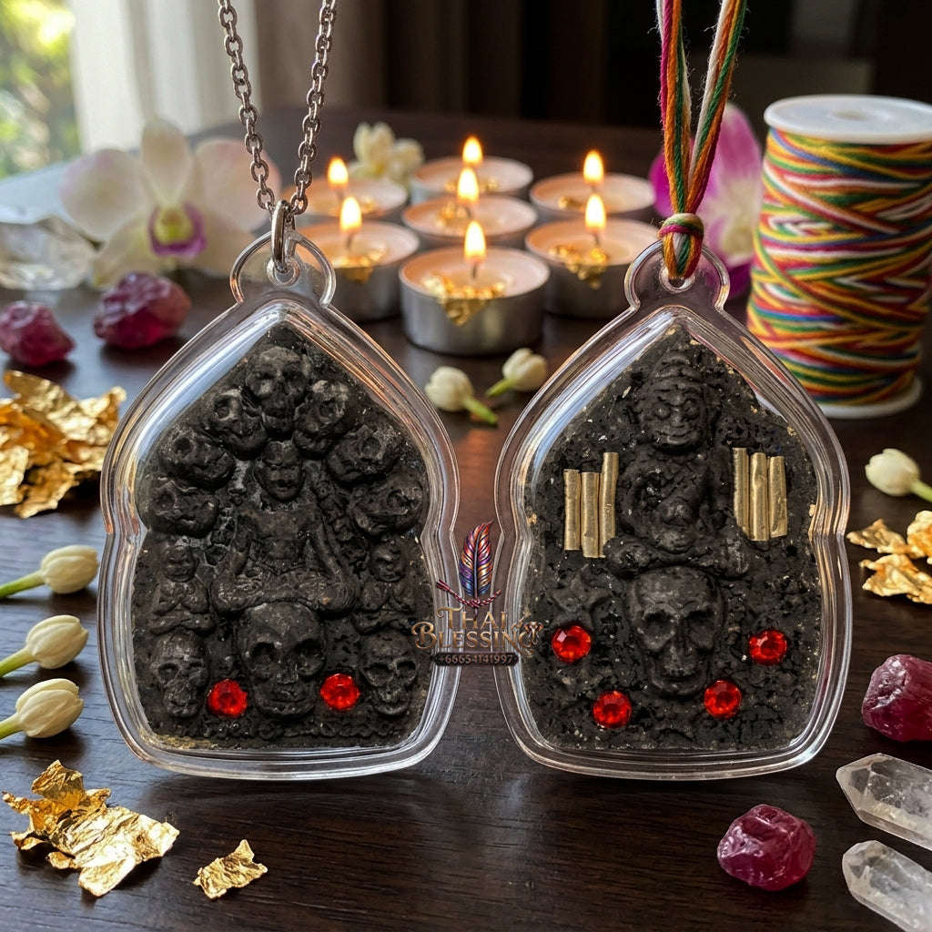 ✨ [The Sovereign of Dark Magnetism: The 2014 Master-Edition] Sacred "Khun Phaen Sip Ka-Lok" (The Ten-Skull Khun Phaen) – Infused with Special Occult "Wan" (Sacred Herb) Matrix Thai Blessing Co By RURUECHA