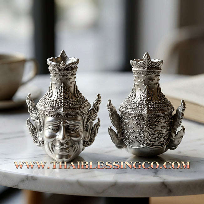 ✨ 🧘‍♂️ The Sovereign of Destiny: Sacred Silver-Plated Copper 'Ruesi Narot' (Open the Path to Riches Edition) by Luang Phor Glom (2020 Masterpiece) – The Ultimate Catalyst for Spiritual Authority, Wealth Manifestation, and Infinite Success 🧘‍♂️ ✨