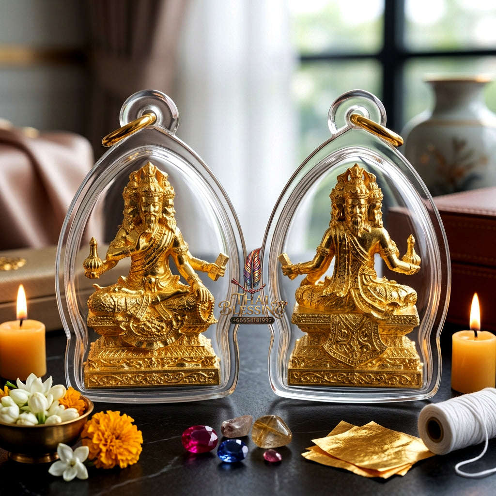 ✨ [The Sovereign of Divine Benediction: The 2026 Master-Edition] Sacred "Pu Ruesi Phrommaet" (Ruesi of Brahma-Wisdom) – Special "Pu Prathan Phon 108" (Grandfather Grants 108 Blessings) Edition – Gold-Plated Bronze Thai Blessing Co By RURUECHA