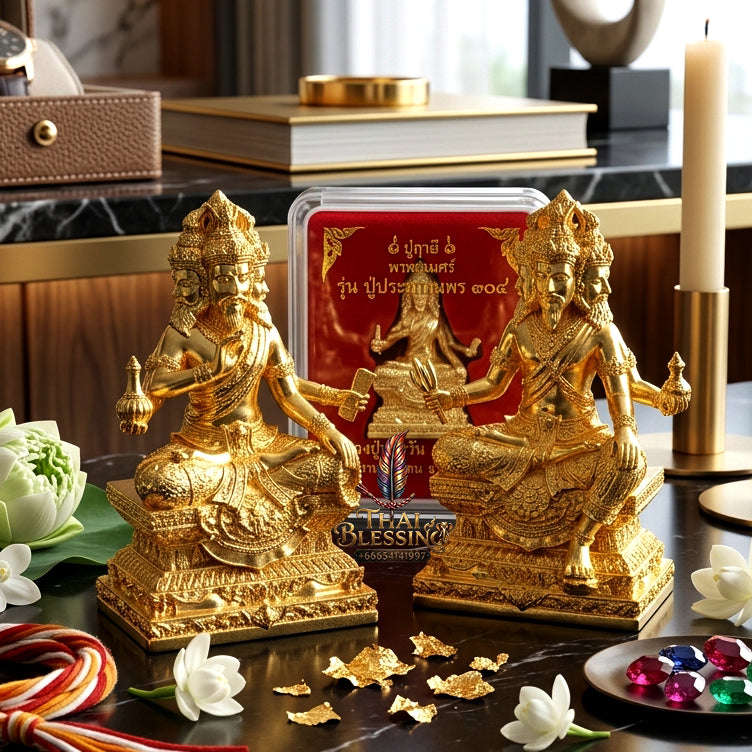 ✨ [The Sovereign of Divine Benediction: The 2026 Master-Edition] Sacred "Pu Ruesi Phrommaet" (Ruesi of Brahma-Wisdom) – Special "Pu Prathan Phon 108" (Grandfather Grants 108 Blessings) Edition – Gold-Plated Bronze Thai Blessing Co By RURUECHA