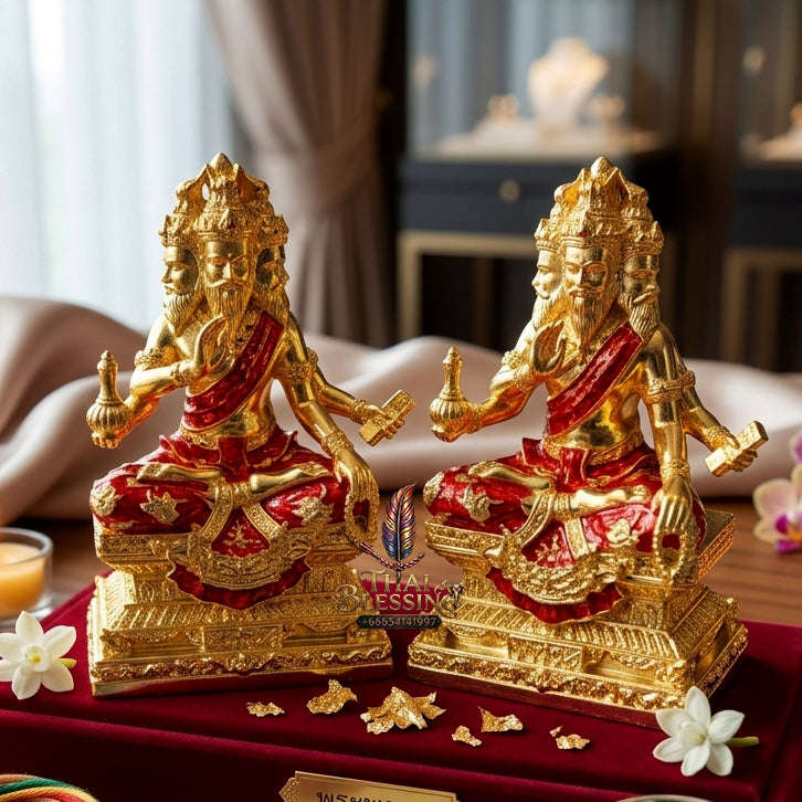 ✨ [The Sovereign of Divine Benediction: The 2026 Master-Edition] Sacred "Pu Ruesi Phrommaet" (Ruesi of Brahma-Wisdom) – Special "Pu Prathan Phon 108" (Grandfather Grants 108 Blessings) Edition – Gold-Plated Bronze with Crimson-Red Enamel Thai