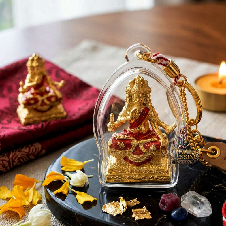 ✨ [The Sovereign of Divine Benediction: The 2026 Master-Edition] Sacred "Pu Ruesi Phrommaet" (Ruesi of Brahma-Wisdom) – Special "Pu Prathan Phon 108" (Grandfather Grants 108 Blessings) Edition – Gold-Plated Bronze with Crimson-Red Enamel Thai
